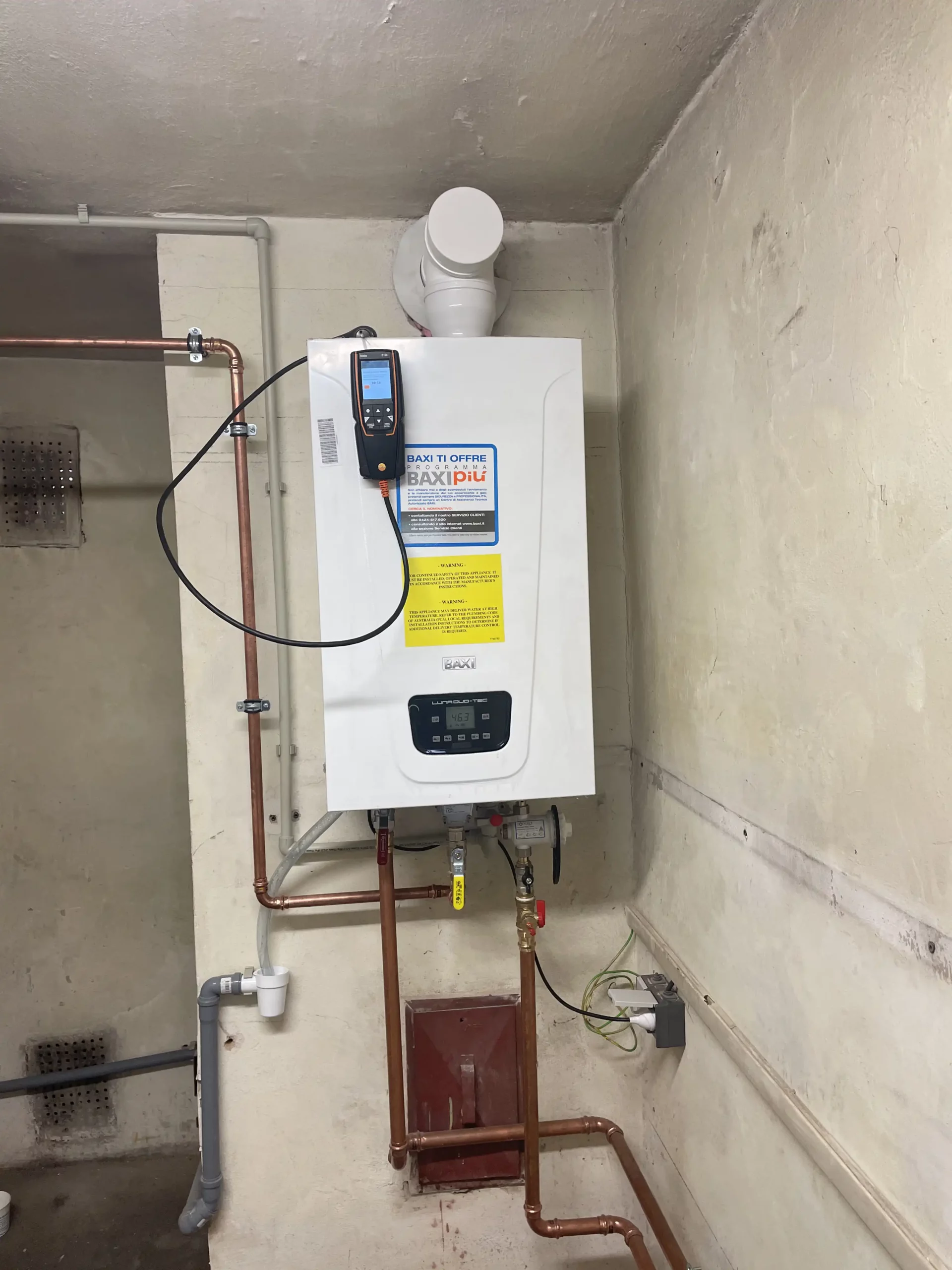 Nástěnný plynový kotel s měřicím zařízením